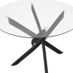 Τραπέζι Antoro pakoworld γυαλί και μεταλλικά πόδια σε μαύρη απόχρωση Φ80x75εκ - Image 4