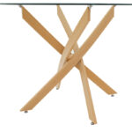 Τραπέζι Antoro pakoworld γυαλί και μεταλλικά πόδια σε φυσική απόχρωση Φ100x75εκ - Image 4