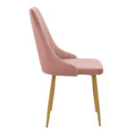 Καρέκλα Azori pakoworld σάπιο μήλο βελούδο με πόδι μετάλλου σε φυσική απόχρωση 49x55x85εκ - Image 3