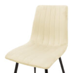 Καρέκλα Noor pakoworld μπεζ ύφασμα με πόδι μετάλλου σε μαύρη απόχρωση 44x53x86εκ - Image 5