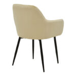 Πολυθρόνα Noor pakoworld μπεζ βελούδο με πόδι μετάλλου σε μαύρη απόχρωση 58x58x86εκ - Image 2