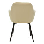 Πολυθρόνα Noor pakoworld μπεζ βελούδο με πόδι μετάλλου σε μαύρη απόχρωση 58x58x86εκ - Image 5