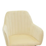 Πολυθρόνα Noor pakoworld μπεζ βελούδο με πόδι μετάλλου σε μαύρη απόχρωση 58x58x86εκ - Image 6