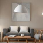 Φωτιστικό οροφής Litho Inart λευκό press papier-μέταλλο 42x39x123.5εκ - Image 2