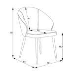 Πολυθρόνα Patya pakoworld ανοιχτό γκρι ύφασμα- πόδι μαύρο μέταλλο 56x61x82εκ - Image 6