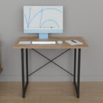 Γραφείο εργασίας Ustando pakoworld oak μελαμίνης-μαύρο μέταλλο 90x60x72εκ - Image 2