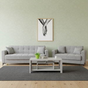 Σετ σαλονιού 2τεμ Modesto pakoworld ύφασμα σε γκρι απόχρωση