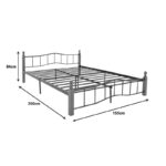 Κρεβάτι διπλό Faryn pakoworld ξύλο σε καρυδί απόχρωση-μαύρο μέταλλο 150x190εκ - Image 8