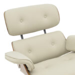 Πολυθρόνα-υποπόδιο relax Jenna pakoworld μπεζ pu- plywood καρυδί-βάση χρωμίου 82x92x82εκ - Image 6