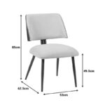 Καρέκλα Ubane pakoworld μπεζ μπουκλέ ύφασμα-πόδι καρυδί μέταλλο 53x62.5x85εκ - Image 6