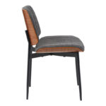 Καρέκλα Kathy pakoworld ξύλο σε καρυδί με γκρι ύφασμα 51x58x81εκ - Image 3