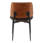 Καρέκλα Kathy pakoworld ξύλο σε καρυδί με γκρι ύφασμα 51x58x81εκ - Image 5