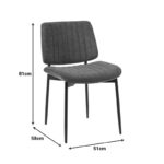 Καρέκλα Kathy pakoworld ξύλο σε καρυδί με γκρι ύφασμα 51x58x81εκ - Image 6