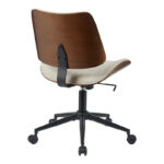 Καρέκλα γραφείου εργασίας Amani pakoworld  ξύλο σε καρυδί με μπεζ ύφασμα 52x54x90.5εκ - Image 2