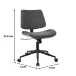 Καρέκλα γραφείου εργασίας Amani pakoworld  ξύλο σε καρυδί με μπεζ ύφασμα 52x54x90.5εκ - Image 6