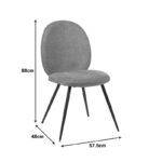 Καρέκλα Nerezy pakoworld ξύλο σε καρυδί με γκρι ύφασμα 57.5x48x88εκ - Image 6