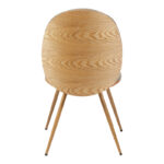 Καρέκλα Nerezy pakoworld  ξύλο σε φυσικό με μπεζ-καφέ ύφασμα57.5x48x88εκ - Image 5