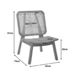 Πολυθρόνα Viborg pakoworld φυσικό teak ξύλο-φυσικό rattan 60x75x87εκ - Image 2