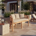 Καναπές τριθέσιος Coren pakoworld φυσικό teak ξύλο 150x61x87εκ - Image 2