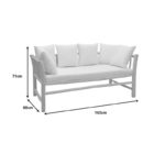 Καναπές διθέσιος Dranjere pakoworld teak ξύλο σε φυσική απόχρωση με μπεζ ύφασμα 167x80x71εκ - Image 6