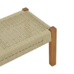 Παγκάκι Uma pakoworld teak ξύλο και pe σχοινί σε φυσική απόχρωση 120x45x40εκ - Image 5