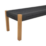 Παγκάκι Uma pakoworld teak ξύλο και pe σχοινί σε μαύρη απόχρωση 150x45x40εκ - Image 5
