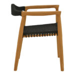 Πολυθρόνα Ganny pakoworld teak ξύλο και pe σχοινί σε μαύρη απόχρωση 59x56x71εκ - Image 5