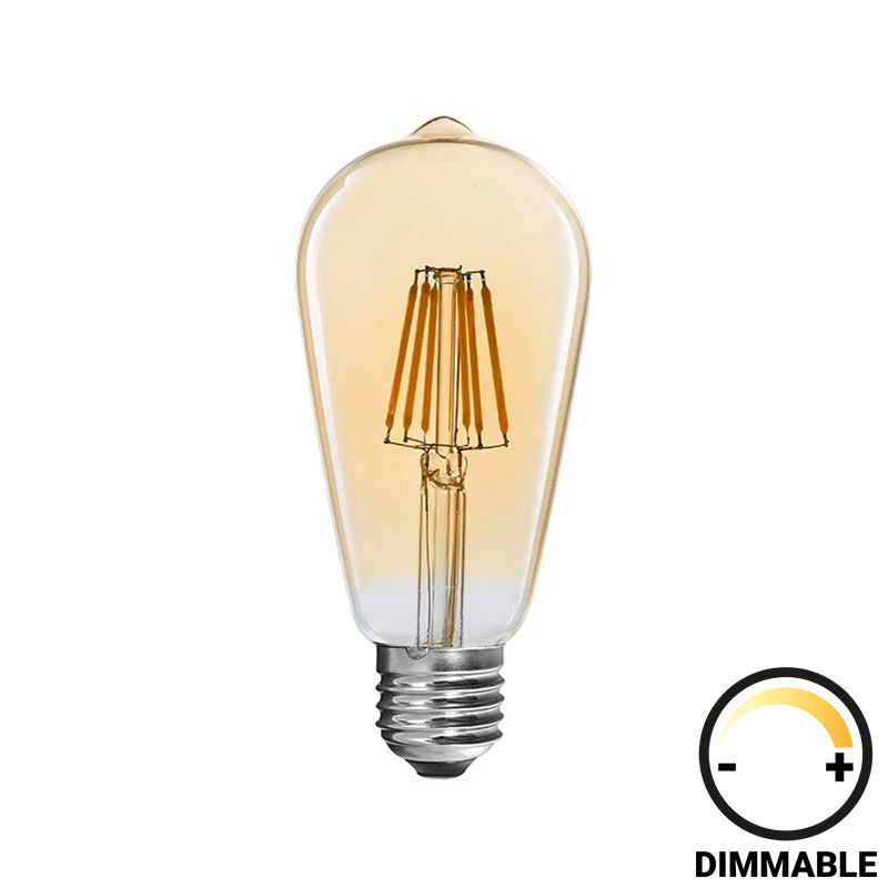 342-000080 Λαμπτήρας LED ST64 Bulb pakoworld dimmable 4W E27 2700K amber