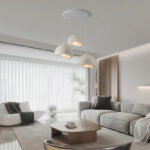 Φωτιστικό οροφής Bertow pakoworld μέταλλο-ps λευκό Φ40x100εκ - Image 2