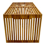 Τραπέζι σαλονιού Marlin pakoworld teak ξύλο σε φυσική απόχρωση 100x50x45εκ - Image 3