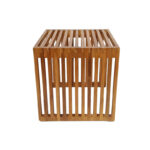 Βοηθητικό τραπέζι Saimon pakoworld teak ξύλο σε φυσική απόχρωση 40x40x40εκ - Image 3