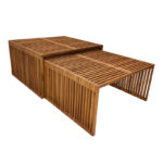 Τραπέζι Tinnie I pakoworld σετ 2τεμ teak ξύλο σε φυσική απόχρωση - Image 2