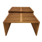 Τραπέζι Tinnie I pakoworld σετ 2τεμ teak ξύλο σε φυσική απόχρωση - Image 5