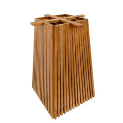 Βάση τραπεζιού μπαρ εσωτερικού χώρου Darius pakoworld mindi ξύλο σε φυσική απόχρωση 60x60x90εκ