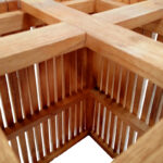 Βάση τραπεζιού εσωτερικού χώρου Darius pakoworld mindi ξύλο σε φυσική απόχρωση 60x60x75εκ - Image 4