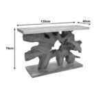 Κονσόλα Nasiol Inart teak ξύλο σε φυσική απόχρωση 120x40x75εκ - Image 7