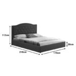 Κρεβάτι διπλό με αποθηκευτικό χώρο Majore pakoworld ανθρακί ύφασμα 160x200εκ - Image 7