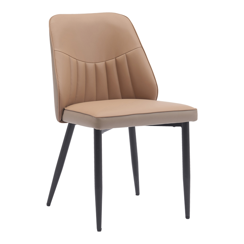 360-000002 Καρέκλα Onyer pakoworld καφέ-γκρι pu με πόδι μαύρο μέταλλο 48x60x83εκ