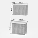 Σύνθεση κουζίνας Festa I pakoworld μελαμίνη σε ανθρακί και πάγκο σε sonoma απόχρωση 100x60x85εκ - Image 9