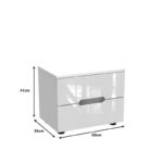 Κομοδίνο Afina pakoworld mdf σε λευκή glossy απόχρωση 50x35x41εκ - Image 3