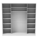 Ντουλάπα τριφυλλη συρόμενη με καθρέφτη Aparador I pakoworld σε λευκή απόχρωση 240x60x240εκ - Image 4