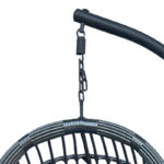 Κούνια φωλιά με βάση Cungo pakoworld μέταλλο - pe rattan σε γκρι απόχρωση 125x105x195εκ - Image 6