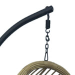 Κούνια φωλιά με βάση Cungo pakoworld μέταλλο μαύρο- pe rattan μπεζ με μαύρο μαξιλάρι 125x105x195εκ - Image 6