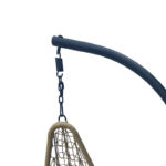 Κούνια φωλιά με βάση Soleil pakoworld μέταλλο μαύρο- pe rattan φυσικό με μαύρο μαξιλάρι 120x95x195εκ - Image 2