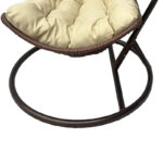 Κούνια φωλιά με βάση Soleil pakoworld μέταλλο καφέ- pe rattan καφέ με μπεζ μαξιλάρι 120x95x195εκ - Image 4