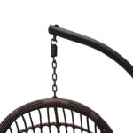 Κούνια φωλιά με βάση Cungo pakoworld μέταλλο καφέ- pe rattan καφέ με μπεζ μαξιλάρι 125x105x195εκ - Image 2