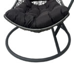 Κούνια φωλιά με βάση Soleil pakoworld μέταλλο ανθρακί- pe rattan ανθρακί με γκρι μαξιλάρι 120x95x195εκ - Image 4