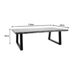 Τραπέζι σαλονιού Miles Slim pakoworld μασίφ ξύλο ακακίας σε φυσική απόχρωση με μαύρα μεταλλικά πόδια 115x60x45εκ - Image 6