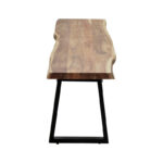 Παγκάκι Miles Slim pakoworld μασίφ ξύλο ακακίας σε φυσική απόχρωση με μαύρα μεταλλικά πόδια 160x40x45εκ - Image 4