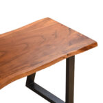 Παγκάκι Miles Slim pakoworld μασίφ ξύλο ακακίας σε καρυδί απόχρωση με μαύρα μεταλλικά πόδια 160x40x45εκ - Image 4